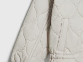 Стёганая утеплённая куртка с воротником-стойкой, Бежевый