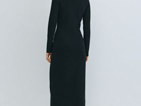 Вязаное облегающее платье, Черный