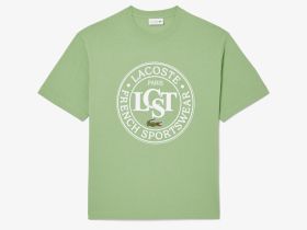 Мужская футболка Lacoste из плотного хлопка с принтом