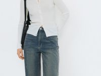 Кардиган в рубчик, Белый