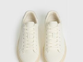 Кеды из микрофибры, Белый