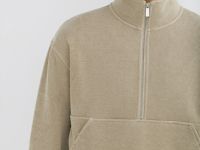 Свитшот с воротником-стойкой на молнии, Бежевый