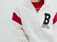 Свитшот с воротником-стойкой для мальчиков, Бежевый