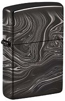 Зажигалка ZIPPO Marble Pattern Design с покрытием High Polish Black, латунь/сталь, чёрная