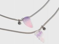 Цепочка с подвесками для девочек, 2 шт., Серебряный