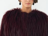 Укороченная шуба из искусственного меха, Фиолетовый