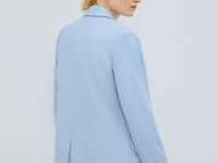 Однобортный жакет из поливискозы, Голубой