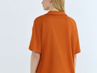 Поло из кроеного трикотажа, Оранжевый