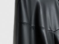 Асимметричная юбка миди из искусственной кожи, Черный