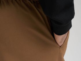 Брюки из хлопкового твила с эластичным поясом