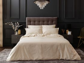 Постельное белье Экрю, страйп-сатин 40156