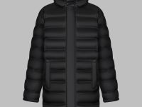 Утепленное полупальто с капюшоном