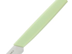 Нож кухонный для стейка Okroshka Salad 12 см, сталь 5cr15mov, рукоять пластик, зеленый
