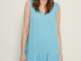 Сарафан силуэта трапеция с принтом в горошек