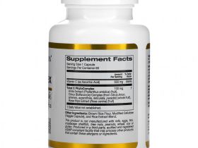 California Gold Nutrition, Total C, комплекс с витамином C и Capros, цитрусовыми биофлавоноидами и шиповником, 500 мг, 60 растительных капсул