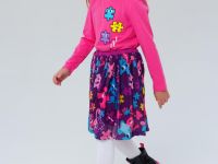 Комплект трикотажный для девочек: фуфайка (футболка), юбка