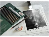Набор карандашей чернографитовых матовых Faber-Castell "Pitt Graphite Matt" 8 шт, заточ, ластик, мет