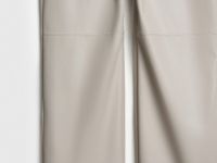 Прямые брюки из искусственной кожи, Бежевый