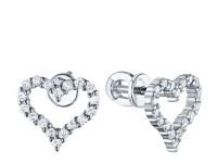 Пусеты из белого золота с бриллиантами э4701пс12200104