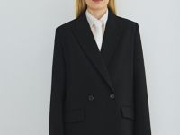 Двубортный жакет, Черный