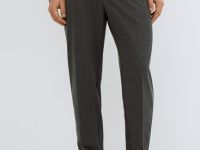 Прямые брюки с эластичным поясом, Серый