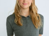 Вязаный джемпер с коротким рукавом для девочек, Серый