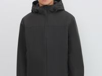 Утеплённая куртка с капюшоном, Серый