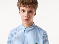 Мужская рубашка Lacoste приталенного кроя в полоску