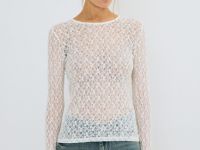 Лонгслив из кружева, Белый