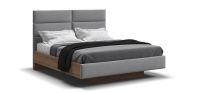 Босс Лофт Кровать+ПМ 160*200 велюр Монолит сталь, Орех селект