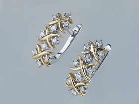 Серьги из комбинированного золота э4812сг09210303