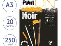 Альбом-склейка для смешанных техник Clairefontaine "Paint'ON Noir" А3 20 л 250 г, черная