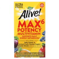 Nature's Way, Alive! Max6 Potency, мультивитамины повышенной эффективности, без добавления железа, 90 капсул