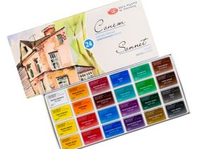 Набор акварели "Сонет" 24 цв в кюветах в картон. уп