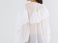 Блузка из лиоцелла с рюшами, Белый