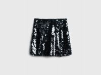 Мини-юбка с пайетками для девочек, Черный