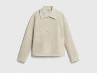 Короткая куртка из натуральной замши, Бежевый