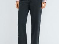 Широкие джинсы из плотного денима, Серый