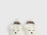 Тапочки с искусственным мехом для девочек, Бежевый