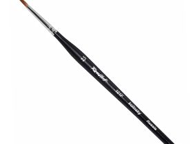 Кисть колонок №6 круглая Roubloff "101F" черная матовая фигурная ручка короткая