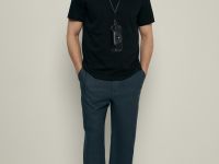 Брюки изо льна с эластичным поясом