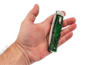 Автоматический складной нож Mikov Predator, сталь N690, рукоять Raffir, зелёный