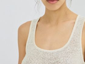 Вязаная майка с пайетками, Серебряный