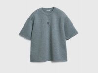 Футболка оверсайз с принтом, Серый