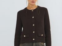 Укороченный кардиган, Коричневый