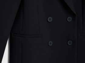 Двубортный жакет, Черный