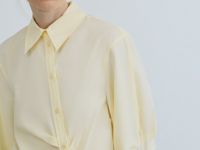Рубашка с асимметричной застёжкой, Желтый