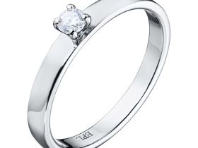 Помолвочное кольцо из белого золота с бриллиантом э4001кц12155000