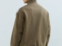 Бомбер на молнии с контрастными деталями, Бежевый