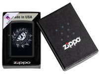 Зажигалка ZIPPO Dragon Eye с покрытием Black Light, латунь/сталь, черная,матовая 38x13x57 мм